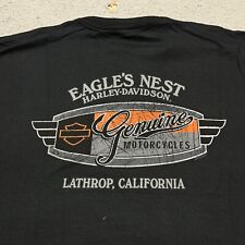 Harley-Davidson T-Shirt Mens XL Black Double Sided Eagles Nest Biker Vintage picture