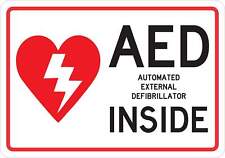 10x7 AED Inside Sticker Vinyl Sticker Decals Sign Emergency Medical Window Signs picture