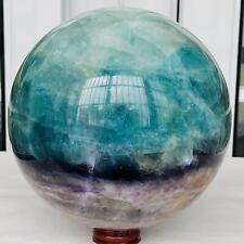 6080G Natural Fluorite ball Colorful Quartz Crystal Gemstone Healing picture