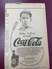 Vintage Coca Cola Eddie Collins Circa 1915 Advertisement Ephemra.Baseball HOF picture