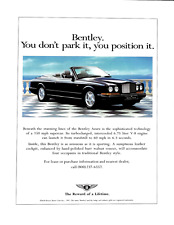 1995 Bentley Azure 6.75 Liter V-8 150mph Supercar Park It Vintage Print Ad x picture