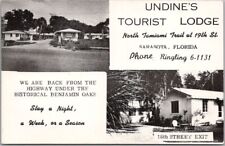 c1950s SARASOTA, Florida Postcard UNDINE'S TOURIST LODGE Roadside / Unused picture