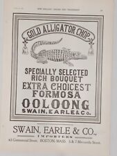 1908 Gold Alligator Chop Tea Swain, Earl & Co. Boston Print Advertising Antique picture