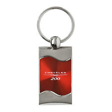 Chrysler 200 Keychain & Keyring - Red Wave Spun Brushed Metal Key Chain picture