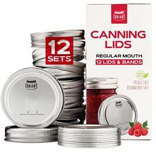 24Pcs/12Sets, Canning Lids and Rings Regular Mouth – Create Airtight Seals on... picture