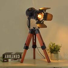 Decoluce Industrial Tripod Floor Table Lamp Vintage Wood Cinema Searchlight Stan picture