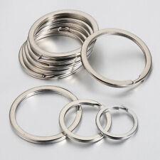 20Pcs Steel Hole Stainless Key Ring Round Flat Line Split DIY Keychain Findings picture