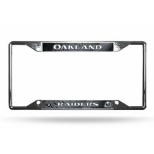 oakland raiders nfl football team logo ez view chrome license plate frame picture