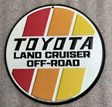 TOYOTA LAND CRUISER OFF ROAD-Distressed Officially Licensed Round Tin Sign 7” picture