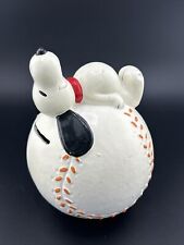 Vintage Snoopy Coin Bank 1966 Schulz Peanuts Sleeping On Baseball Softball picture