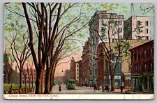Chapel Street New Haven Connecticut — Antique Postcard c. 1911 picture