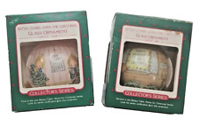 2 Vintage Hallmark Betsey Clark Home for Christmas Glass Ornaments 1986 1987 picture