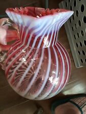 Antique EAG Rubina Swirl Opalescent Pitcher 9