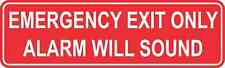 10x3 Emergency Exit Only Alarm Will Sound Sticker Vinyl Business Sign Stickers picture