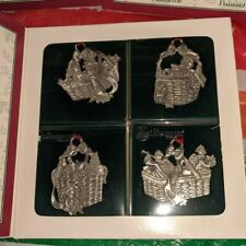 Longaberger Christmas Collection Pewter Basket Ornaments 1985-1996 New picture