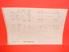 1969 PLYMOUTH BELVEDERE SATELLITE GTX ROAD RUNNER FURY FRAME DIMENSION CHART picture