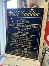 LARGE 32” 1957 Cadillac Model # 62 Convertible Showroom Sign CELEBRTY OWNED picture