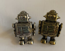 Vintage 1960's Robot Spaceman Rings 1 Silver tone & 1 Gold tone Metal 7 1/2 size picture