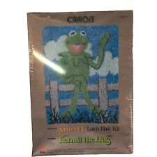 New Vintage Caron Muppet Kermit the Frog Latch Hook Kit # K3170 Jim Henson NIB picture