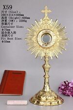 Ornate Brass Monstrance With Lunette Newly Finished for Church 23 3/5