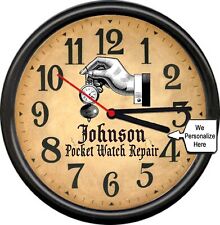 Personalized Your Name Pocket Watch Watchmaker Repair Retro Vintage Wall Clock picture