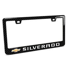 Chevrolet Silverado 3D Real Carbon Fiber Finish ABS Plastic License Plate Frame picture