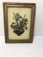 Vintage 1930s Reliance Butterfly Wing Effect B.E.-1 Floral Picture In Old Frame picture