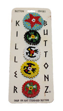 Killer Buttonz beaded button covers thunderbirds star snap-on std buttons NOS picture