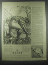 1954 Rolex Watches Ad - Art by Eric Fraser - Four years buried picture