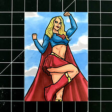 One of a Kind Sketch Card of DC Super Girl by Dante H Guerra Extremely Rare picture