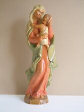 Old Wooden Figure Wood Figure Sculpture Carving Madonna with Child ca.15x5 1/2in picture
