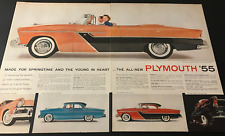 1955 Plymouth Belvedere Model Range - Vintage Original Color Print Ad / Wall Art picture