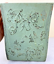 Antique Victorian Photo Dresser Box Soft Blue/Green Embossed Cover Hinged 8.25” picture