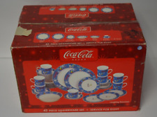 New Coca-Cola SNOWMAN 42 Piece Dinnerware Set picture