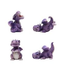 4-PC Cute Purple Mini Baby Dragons 4.25