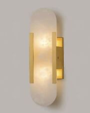 Melange Elongated Alabaster Sconce Lamp with White Marble Panel picture