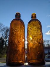 2X 1890'S ANTIQUE DUFFY MALT WHISKEY BOTTLES 1 Light Honey Amber Scarce Color  picture