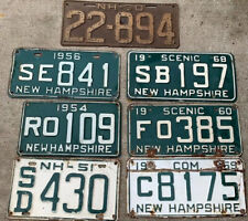 LOT OF 7 NEW HAMPSHIRE LICENSE PLATES 1930 1951 1954 1956 1959 1960 1968 picture
