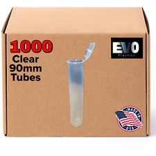 90mm Tubes - Clear - 1000 count , Pop Top Joints, BPA-Free Pre-Roll - USA Made picture
