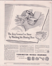 1943 Print Ad Torrington Needle Bearings Jeep Learned to Steer Watching Printing picture