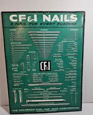 CF&I Nails Colorado Fuel & Iron Corporation Metal Sign Vintage Hardware American picture