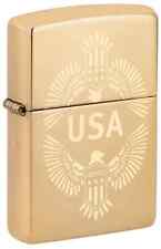 Zippo 48915, USA Design, High Polish Brass Lighter, NEW picture