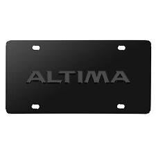 Nissan Altima 3D Dark Gray Logo on Black Stainless Steel License Plate picture
