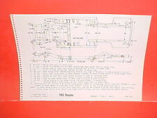 1962 CHRYSLER NEWPORT 300H 300 CONVERTIBLE SEDAN WAGON FRAME DIMENSION CHART picture