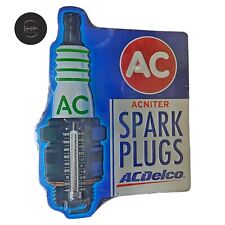 RARE AC DELCO Metal THERMOMETER SIGN Spark Plugs GM Licensed Product 19.5x15