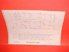 1963 1964 CHEVROLET CORVETTE STINGRAY CONVERTIBLE COUPE FRAME DIMENSION CHART picture