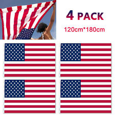 4PC 4x6FT American Flag Nylon Stars US U.S.A Flag High Quality With Metal Buckle picture
