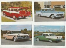 LOT 4  POSTCARD 1957  FORD CUSTOM 300,  FAIRLANE COUNTRY AND MONARCH PHAETON picture