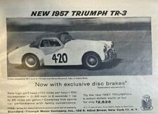 1957 Advertisement Triumph TR-3 With Exclusive Disc Brakes picture