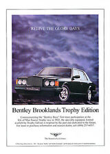 1997 Bentley Brooklands Trophy Edition Original Advertisement Car Print Ad J368 picture